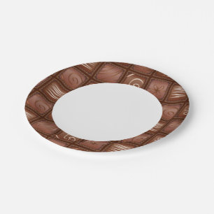 Plato De Papel Patrón de chocolate