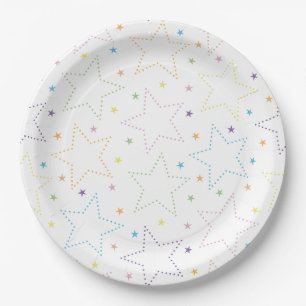 Plato De Papel Patrón de cielo estrellado mágico colorido