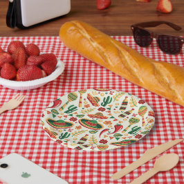 Plato De Papel Patrón de Cinco De Mayo Mexicano