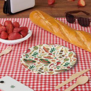Plato De Papel Patrón de Cinco De Mayo Mexicano