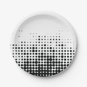 Plato De Papel Patrón de círculo geométrico urbano moderno, lúdic
