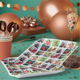 Plato De Papel Patrón de Collage de fotos de Keepsake fiesta