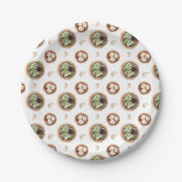 Plato De Papel Patrón de color de agua de disum