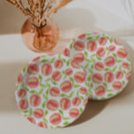 Plato De Papel Patrón de color de agua dulce<br><div class="desc">tierno acuarela dulce de hojas de papel de color melocotón</div>