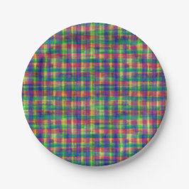 Plato De Papel Patrón de coloración de agua colorida abstracta