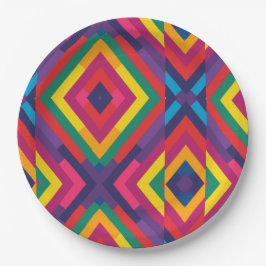 Plato De Papel Patrón de colores de la bandera LGBTQ 1