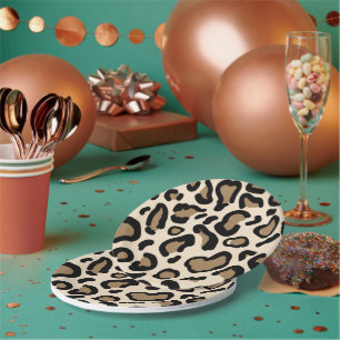 Plato De Papel Patrón de colores de tigres amantes de animales