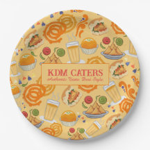 Patrón de comida callejera indio colorido Chai fes