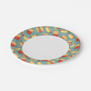 Plato De Papel Patrón de comida rápida 3