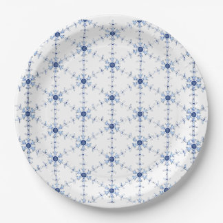 Plato De Papel Patrón de copo de nieve en diamante