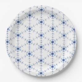 Plato De Papel Patrón de copo de nieve en diamante