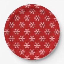 Patrón de copos de nieve Rojo Navidad