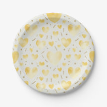 Patrón de Corazón de Acuarela Resplandor Dorado
