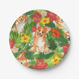 Plato De Papel Patrón de Corgi galés de Pembroke
