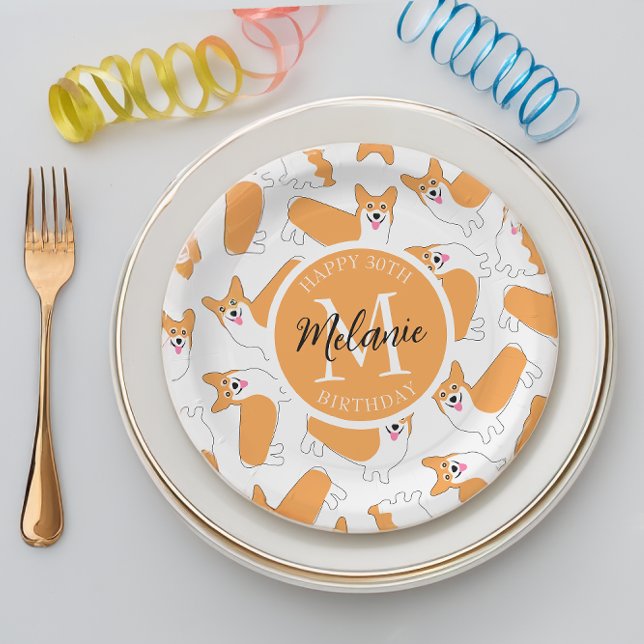 Plato De Papel Patrón de Corgi galés de Pembroke (Subido por el creador)