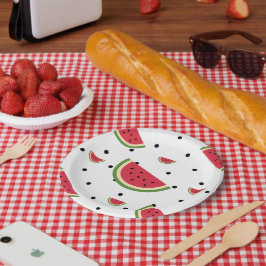 Plato De Papel Patrón de corte de sandía | Picnic Verano y Patrio