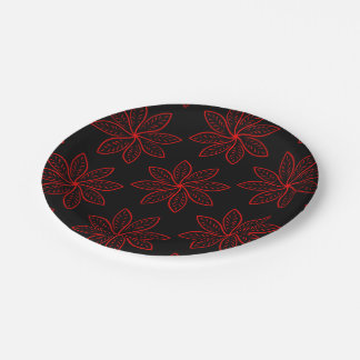 Plato De Papel Patrón de Crimson en negro