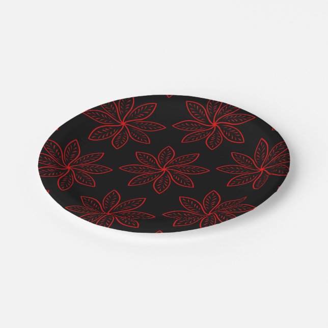 Plato De Papel Patrón de Crimson en negro (Angular)