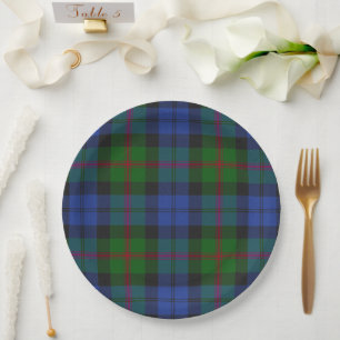 Plato De Papel Patrón de Cuadros Tartán del Clan Escocés Baird