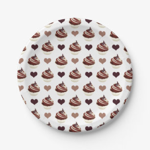 Plato De Papel patrón de cupcakes de chocolate