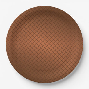 Plato De Papel Patrón de diamante de cobre