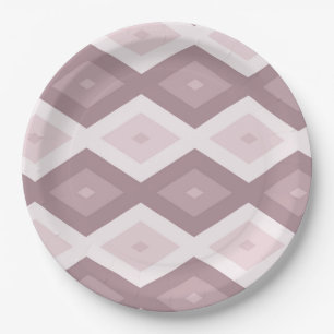 Plato De Papel patrón de diamante rosa de cuarzo Rosa