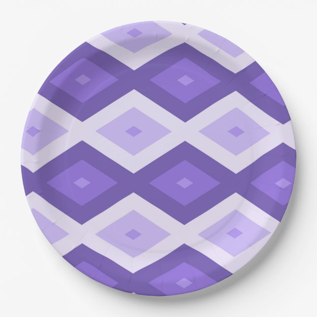 Plato De Papel Patrón de diamante violento (Anverso)