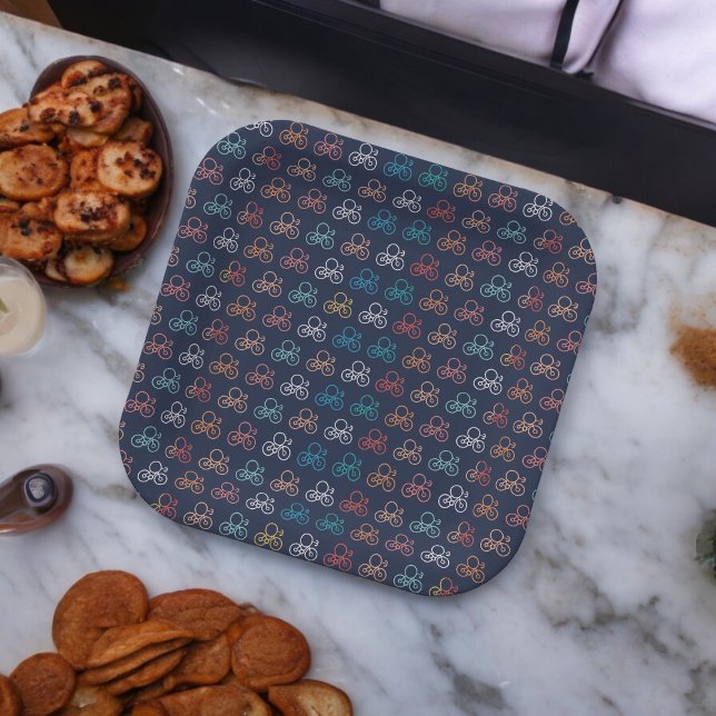 Plato De Papel Patrón de dibujos animados de bicicleta (bicycle kids theme,birthday,wedding,baby shower,special occasion event paper plate party supplies)