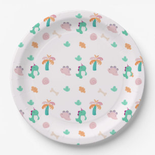 Plato De Papel Patrón de dinosaurio lindo Cumpleaños