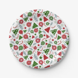 Plato De Papel Patrón de elementos navidades