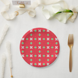 Plato De Papel Patrón de encanto navideño 02 -