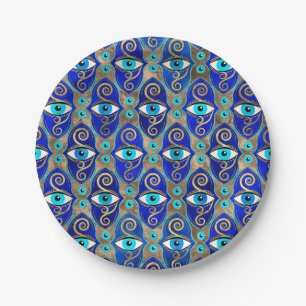 Plato De Papel Patrón de Encanto Ojo Mal