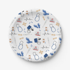 Plato De Papel Patrón de enfermería de Médica médico moderno