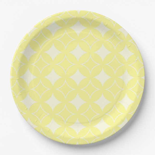 Plato De Papel Patrón de envío amarillo limón (Anverso)