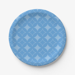 Plato De Papel Patrón de envío azul cielo