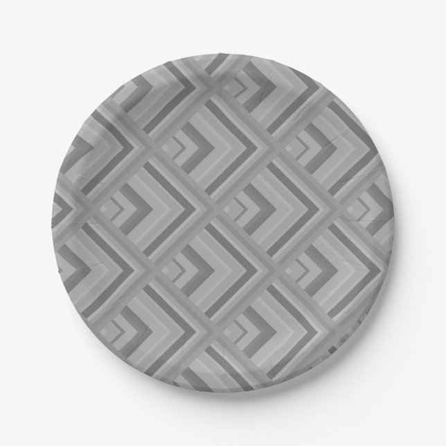 Plato De Papel Patrón de escala gris (Anverso)