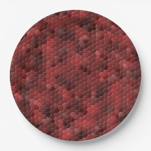 Plato De Papel Patrón de escamas de serpiente rojas