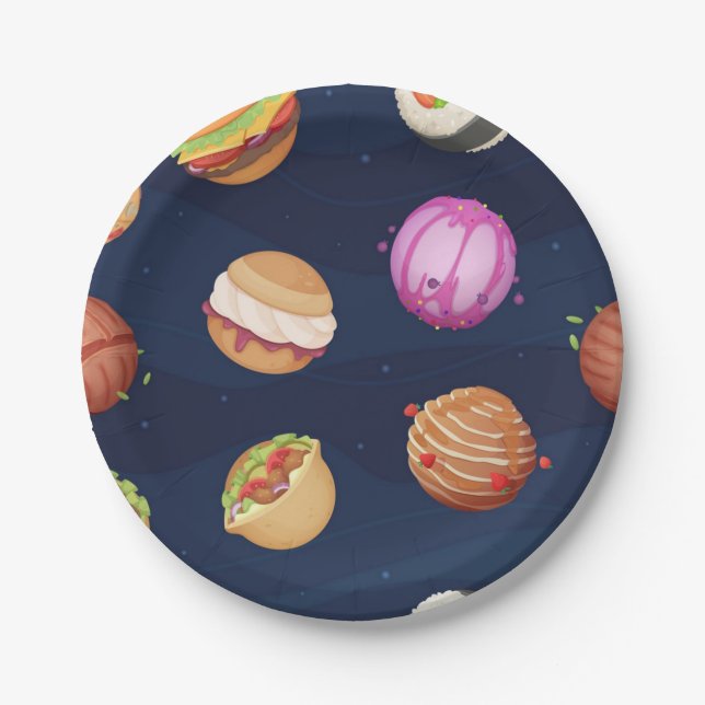 Plato De Papel Patrón de espacio (Anverso)