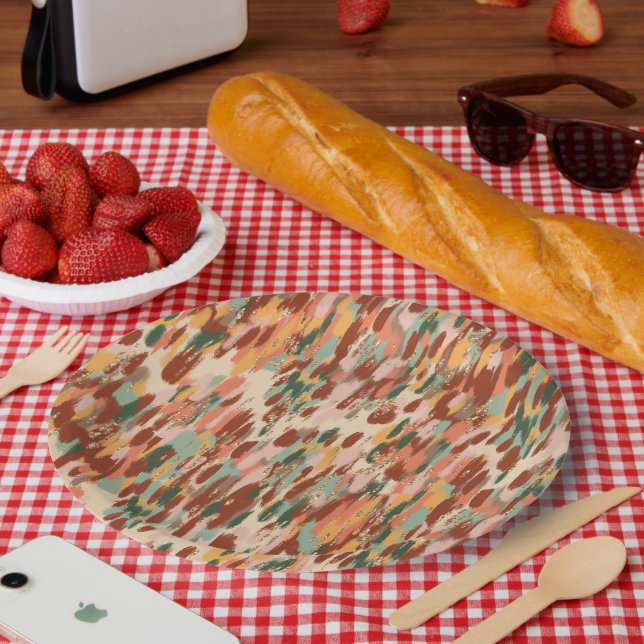 Plato De Papel Patrón de especias de calabaza (Picnic)