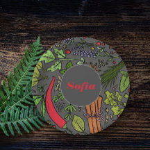 Patrón de especias nombre personalizado placas de