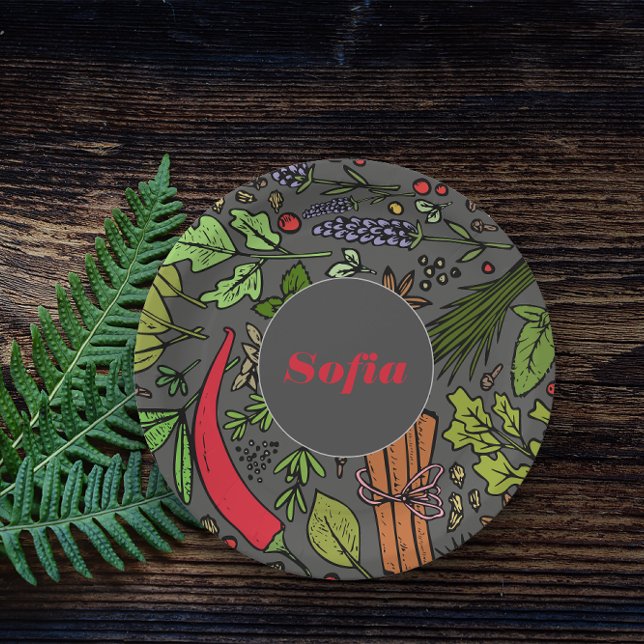 Plato De Papel Patrón de especias nombre personalizado placas de  (Subido por el creador)