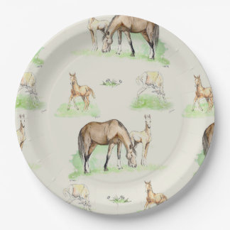 Plato De Papel Patrón de estafa de yegua y caballo