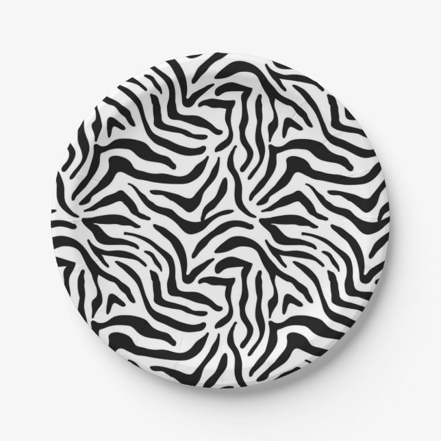 Plato De Papel Patrón de estampado animal (Anverso)