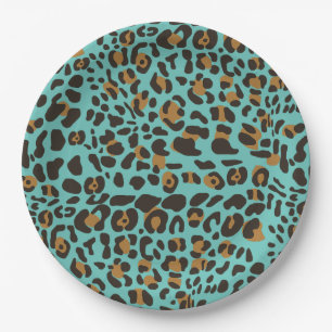 Plato De Papel Patrón de estampado de animal jaguar leopardo