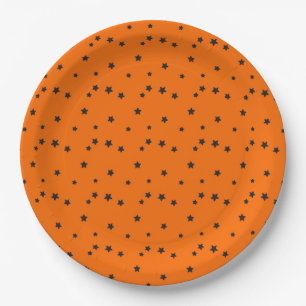 Plato De Papel Patrón de estrella de fondo de Halloween
