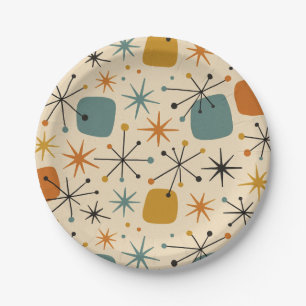 Plato De Papel Patrón de Estrella Explosiva Moderno de Mitad de S