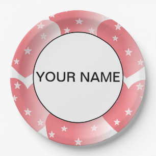 Plato De Papel Patrón de estrella rosa lindo