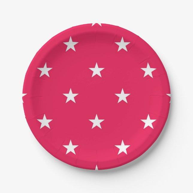 Plato De Papel Patrón de estrellas (Anverso)