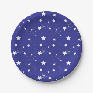 Plato De Papel patrón de estrellas
