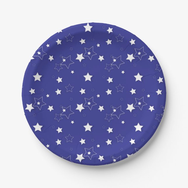 Plato De Papel patrón de estrellas (Anverso)